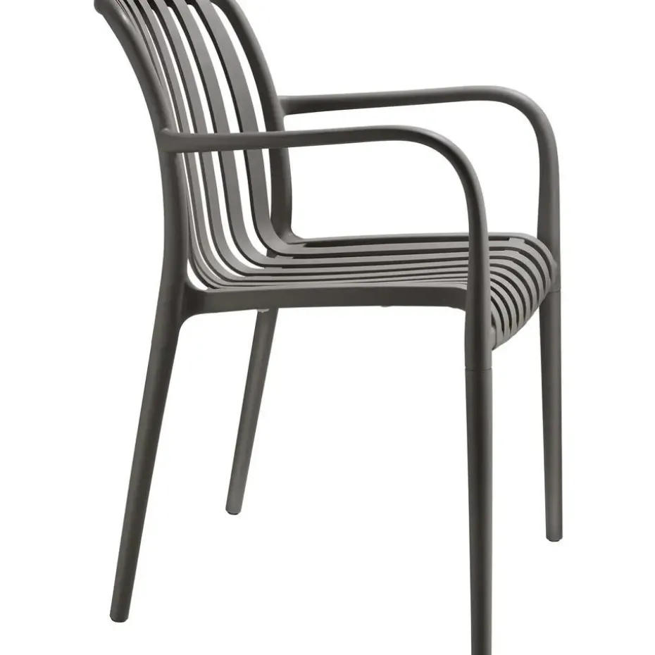 tectake Tuinstoelen Alcudia, weerbestendig, stapelbaar, Antraciet