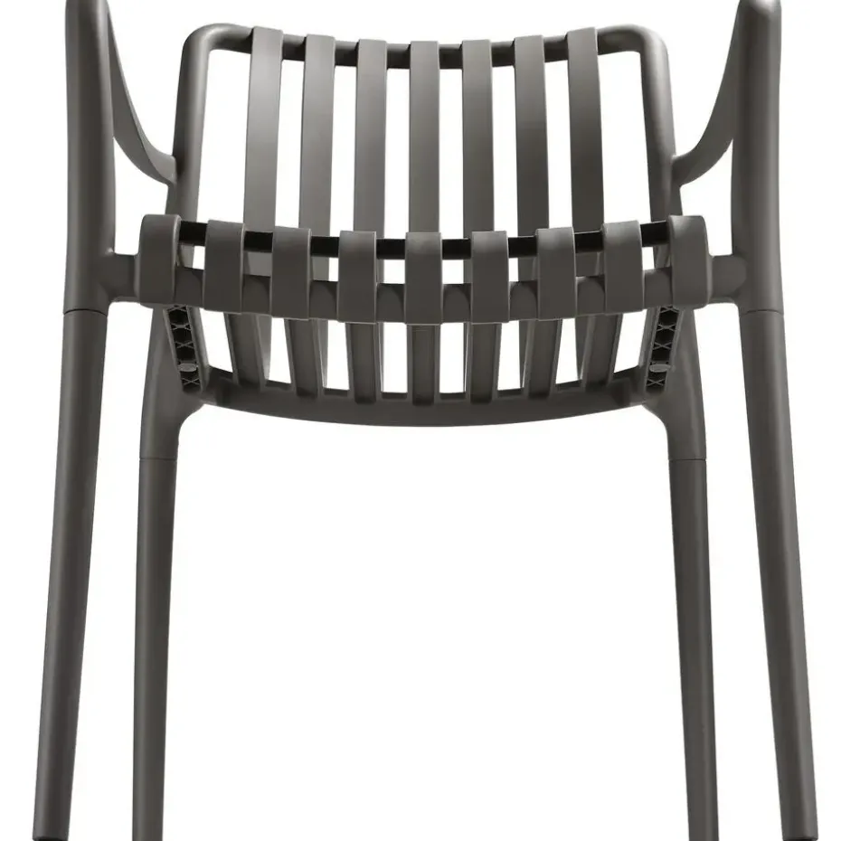 tectake Tuinstoelen Alcudia, weerbestendig, stapelbaar, Antraciet