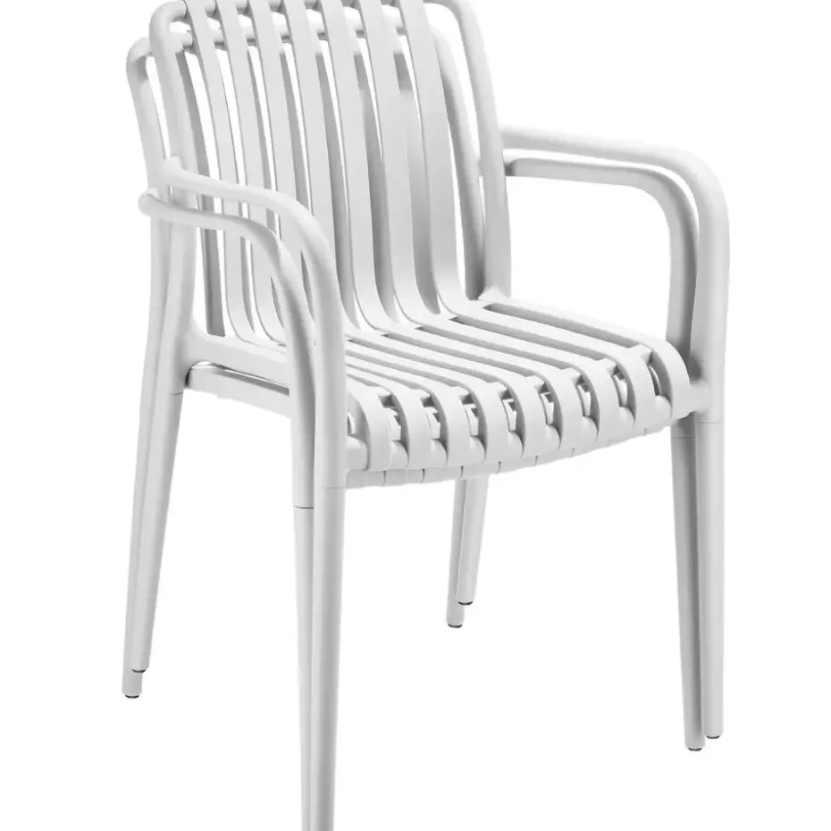 tectake Tuinstoelen Alcudia, weerbestendig, stapelbaar, Crème