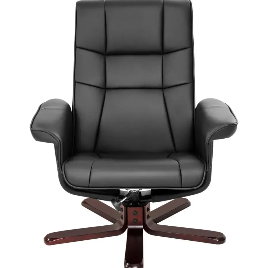 tectake TV-fauteuil met krukje model I, Zwart/bruin