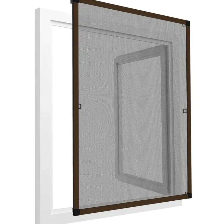 tectake Vliegenhor voor raamkozijnen - 100 x 120 cm - Bruin