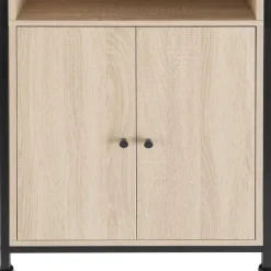 tectake Wandkast Doncaster 60x38x125cm, Industrieel Licht Hout, Eiken Sonoma