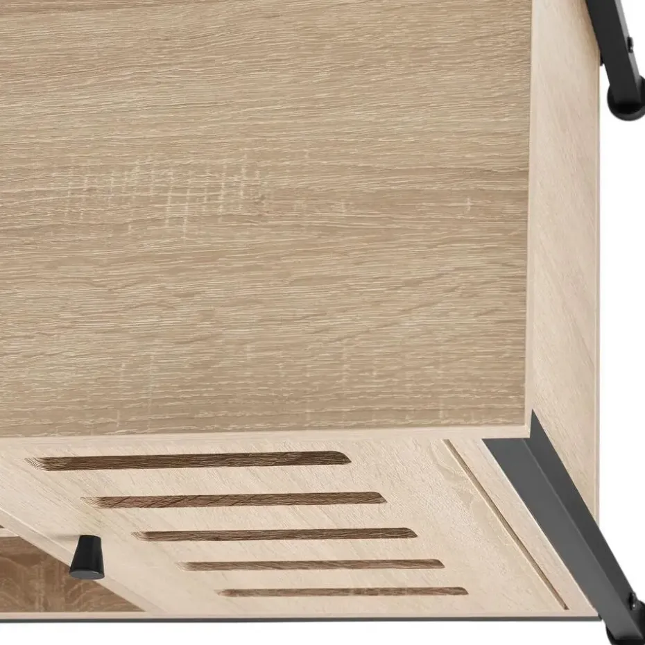 tectake Wandkast 71x32x82cm, Industrieel Licht Hout, Eiken Sonoma