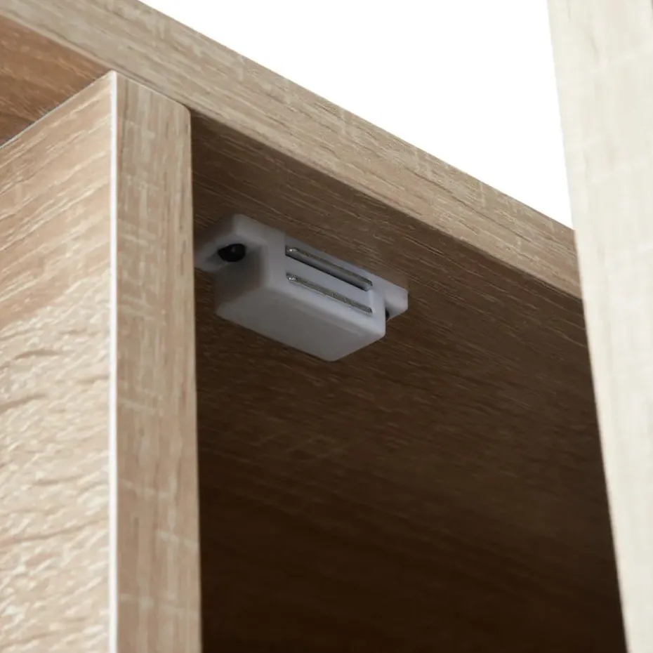 tectake Wandrek Brentwood 57,5x34x173cm, Industrieel Licht Hout, Eiken Sonoma