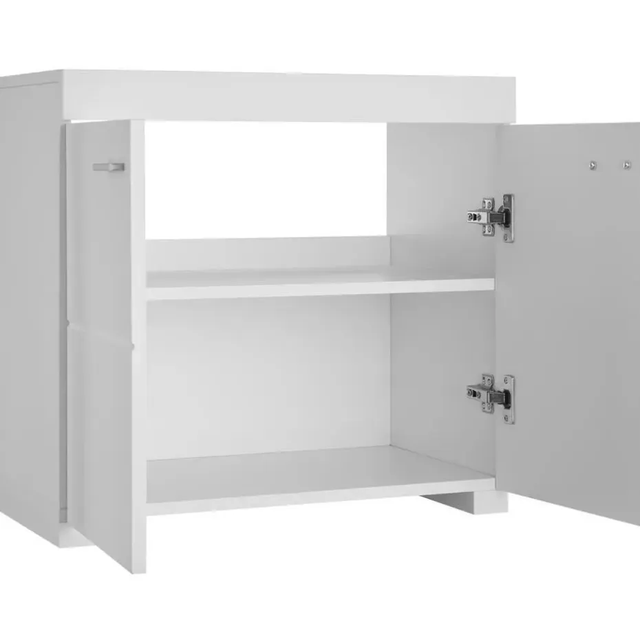 tectake Wastafelonderkast Idris, 2 vakken, draagkracht 35 kg, Wit