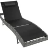 tectake Wicker ligbed Moana, Grijsgevlekt
