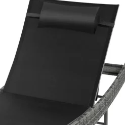 tectake Wicker ligbed Moana, Grijsgevlekt