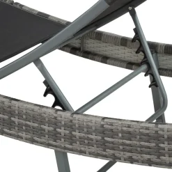 tectake Wicker ligbed Moana, Grijsgevlekt