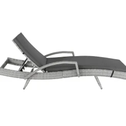 tectake Wicker ligbed Océane met aluminium frame, Lichtgrijs