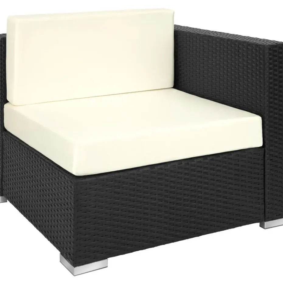 tectake Wicker loungeset met aluminium frame Marbella, Zwart