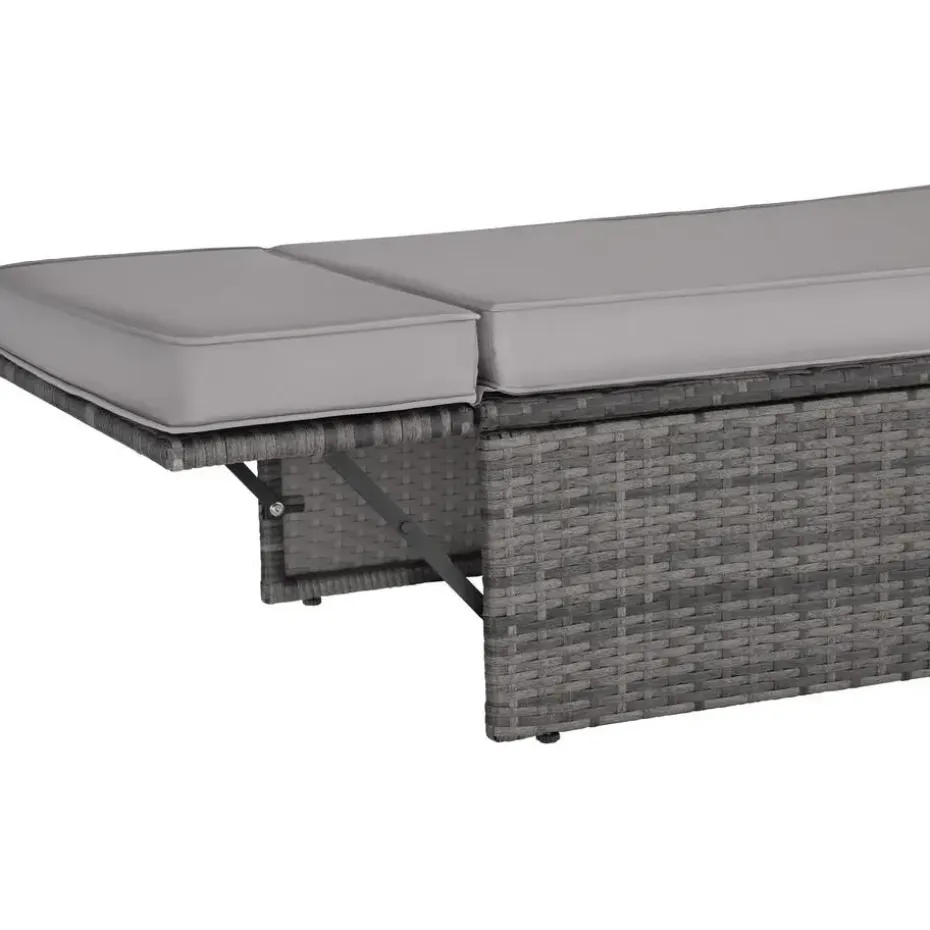tectake Wicker loungesofa Corfu, Grijs