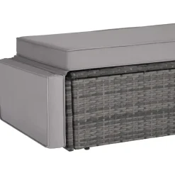 tectake Wicker loungesofa Corfu, Grijs