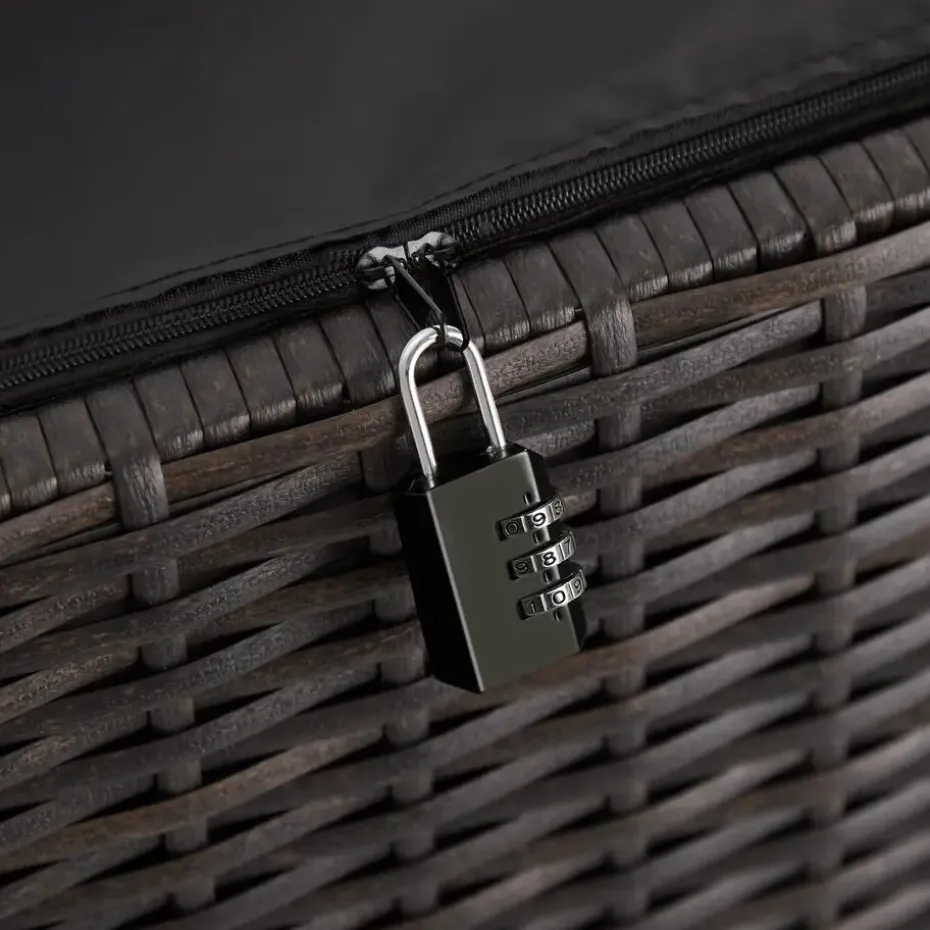 tectake Wicker opbergbox Kiruna met kunststof gaas, 120x55x61,5cm, 270l, Bruin
