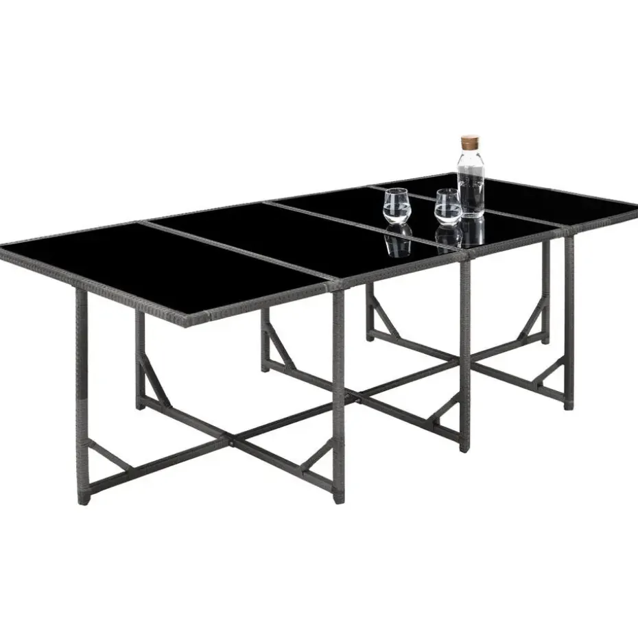 tectake Wicker tuinset Palma 8+4+1 met beschermhoes - Grijs/lichtgrijs
