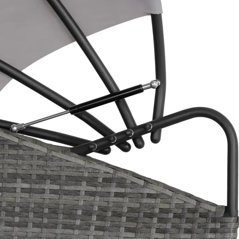 tectake Wicker zonne-eiland Santorini, Grijs