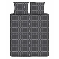 Ten Cate Katoenen Dekbedovertrek - 200x200/220 cm - Graphic Gray