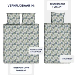 Ten Cate Katoenen Dekbedovertrek - 240x200/220 cm - Graphic Leaves