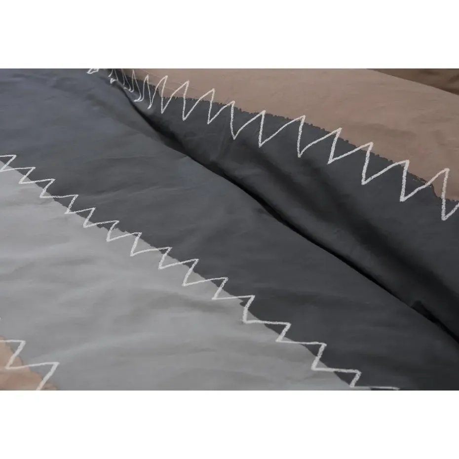 Ten Cate Katoenen Dekbedovertrek - 140x200/220 - Zig Zag Taupe
