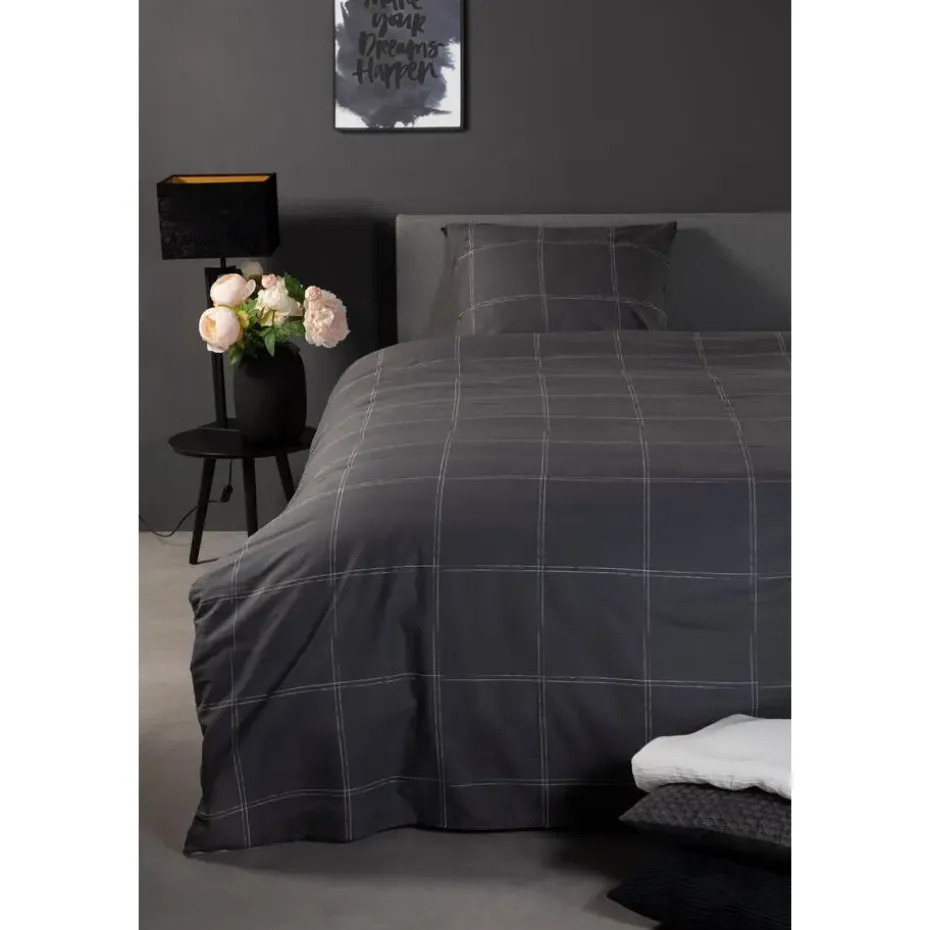 Ten Cate Katoenen Dekbedovertrek - 140x200/220 cm - Louis Antraciet