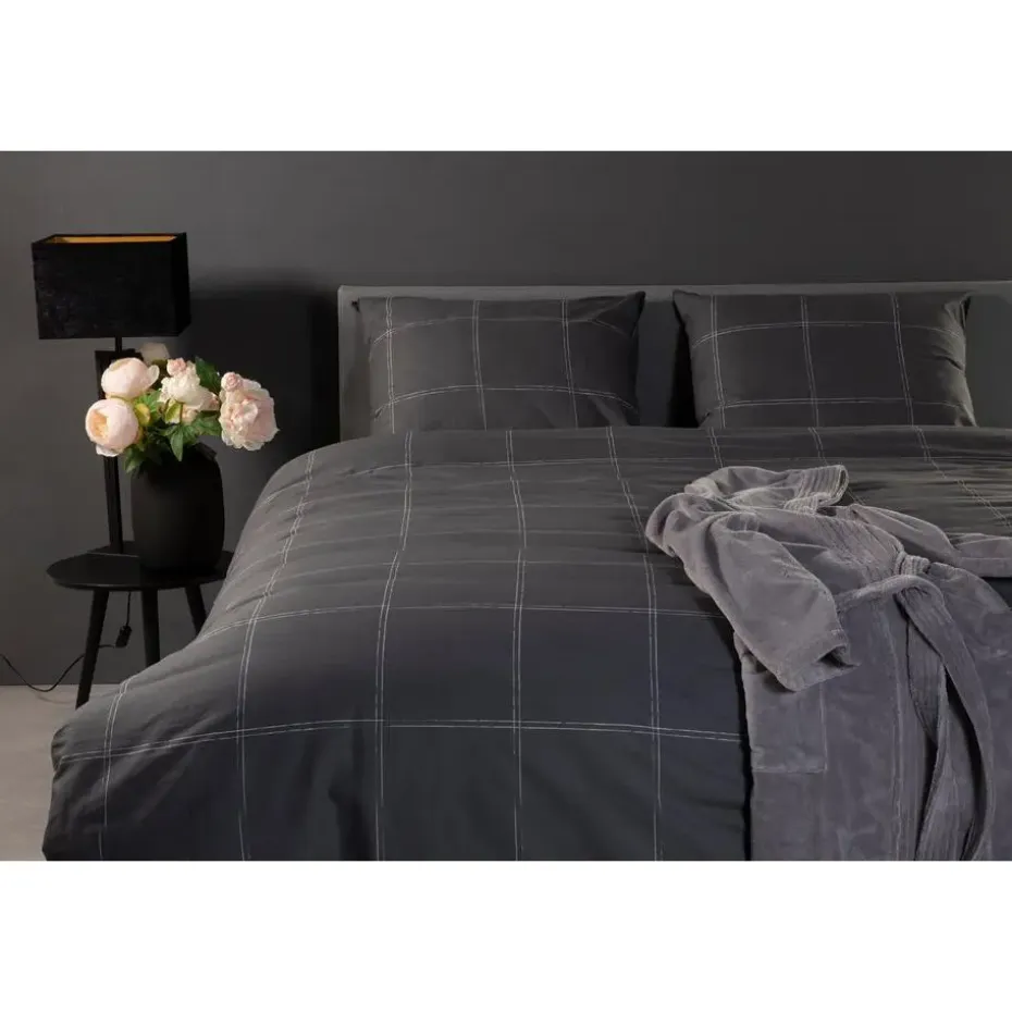 Ten Cate Katoenen Dekbedovertrek - 140x200/220 cm - Louis Antraciet