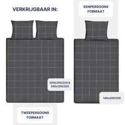 Ten Cate Katoenen Dekbedovertrek - 140x200/220 cm - Louis Antraciet