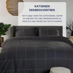 Ten Cate Katoenen Dekbedovertrek - 140x200/220 cm - Louis Antraciet