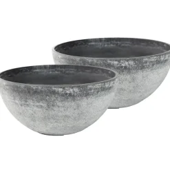 Ter Steege Bloempot schaal - kunststof - grijs - D55xH23 cm