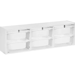 TOBIN - Wandplank met 6 dozen - Wit - Vezelplaat