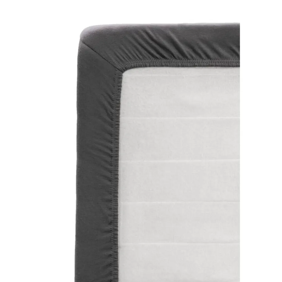 Topper hoeslaken - jersey - antraciet - 180x200/220 cm