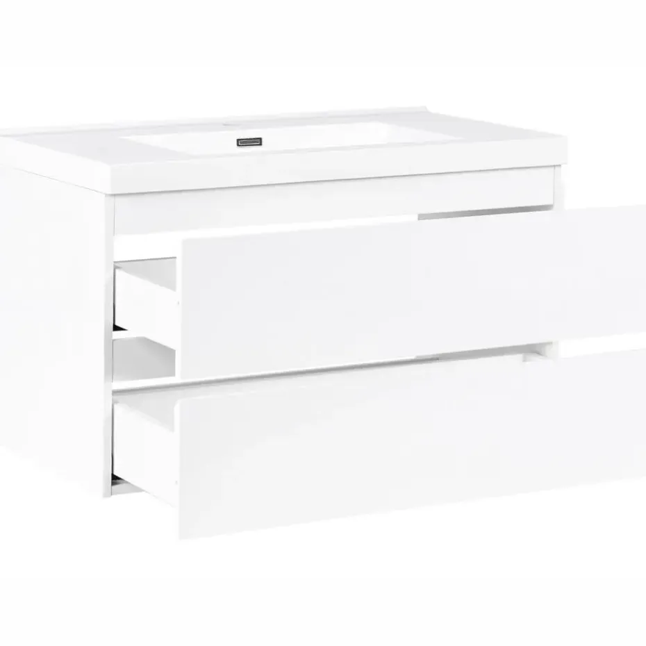 TOTA - Wandgemonteerd meubel met wasbak - Wit - MDF