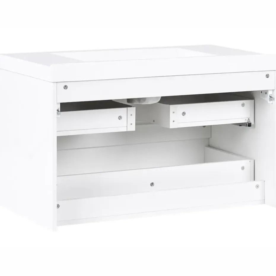 TOTA - Wandgemonteerd meubel met wasbak - Wit - MDF