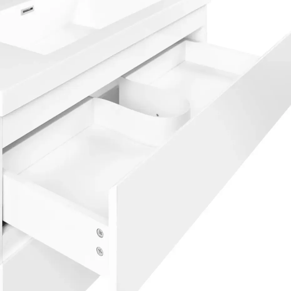 TOTA - Wandgemonteerd meubel met wasbak - Wit - MDF