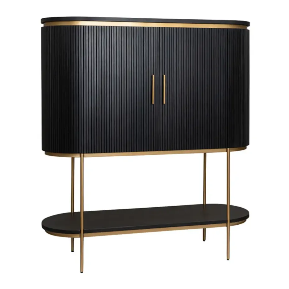Tower living Rivello barkast 2 deurs zwart 135x45x150cm