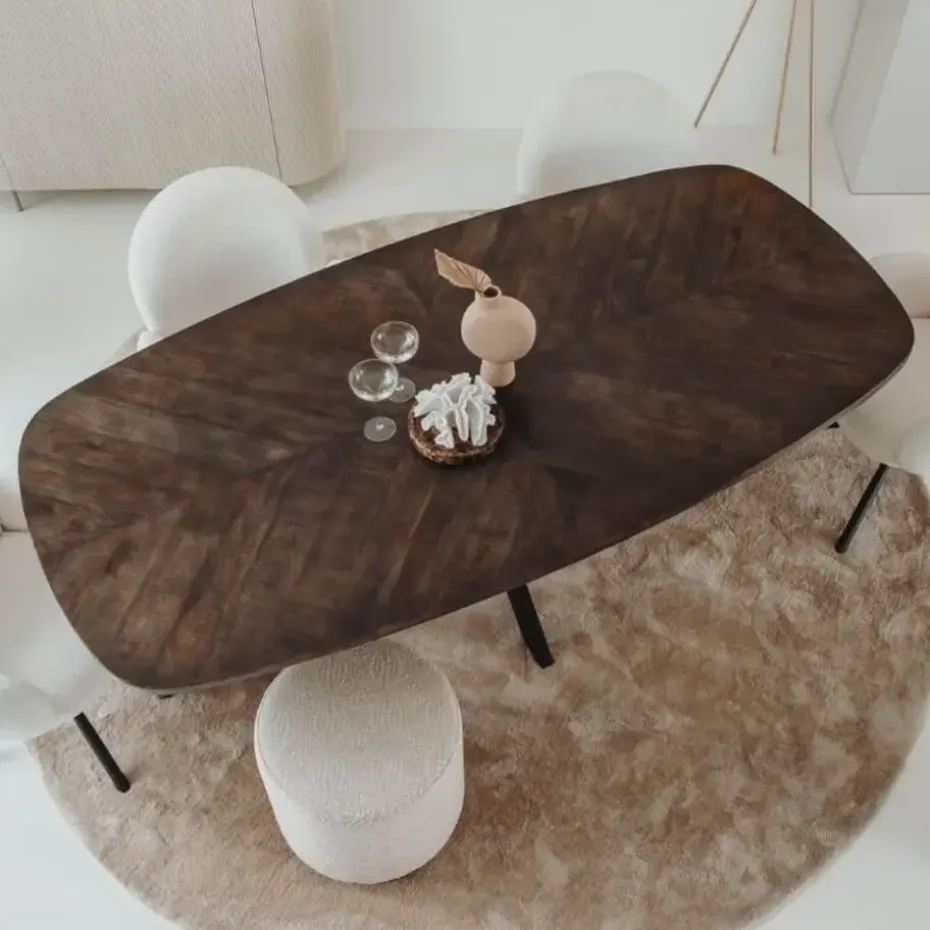 Tower Living Silvi eettafel visgraat olijfbruin 220x110x78