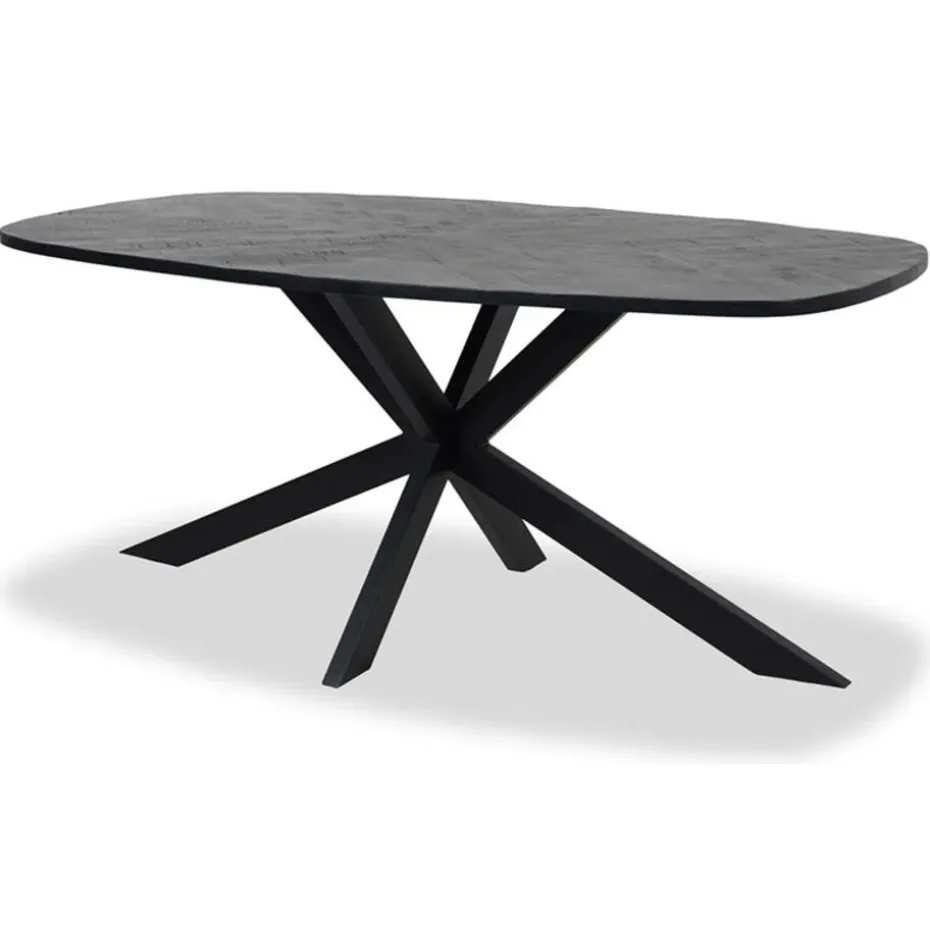 Tower Living Silvi eettafel visgraat zwart 180x100x78