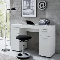 Trendteam Modern Bureau Amanda - 120 x 41 x 76 cm - High Glossy White