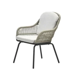 Triton dining fauteuil - carbon black - rope donker zand - desert sand
