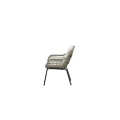 Triton dining fauteuil - carbon black - rope donker zand - desert sand