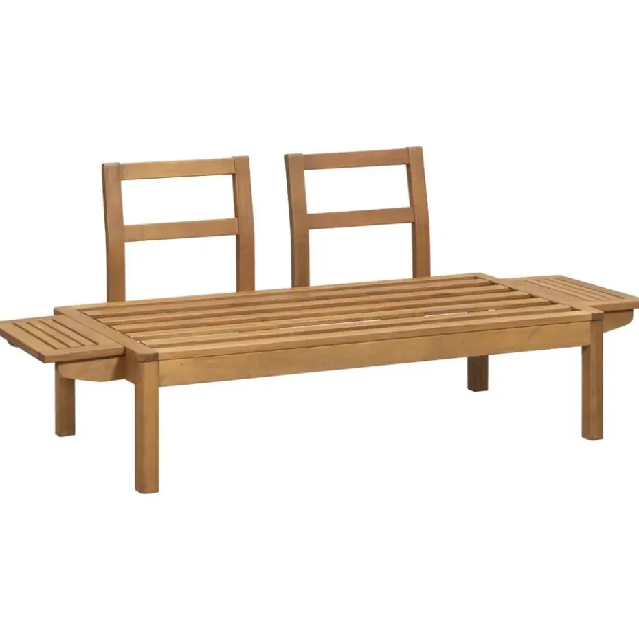 Tuinbank Orleàns Brest - naturel/donkergroen - 61x157x61 cm