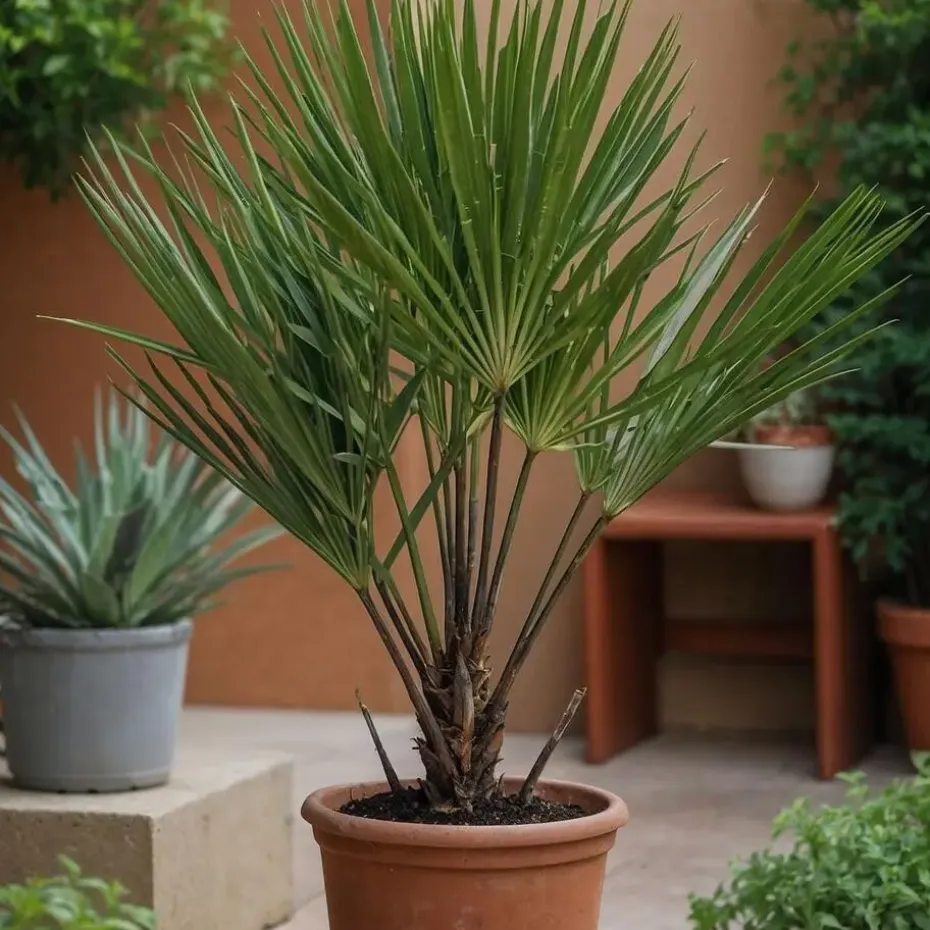 Tuinpalm - Set van 3 - Phoenix Chamaerops Washingtonia - Hoogte 50-70cm - ⌀15cm