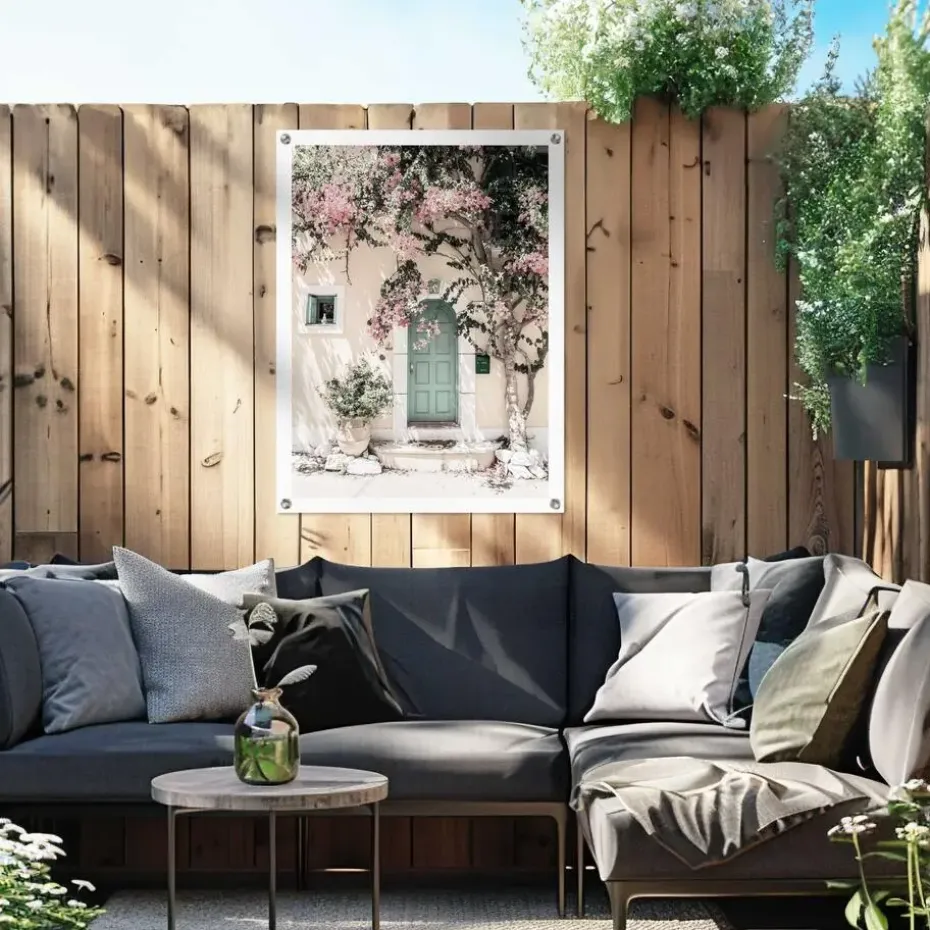 Tuinposter Deur in Griekenland - 80 x 60cm - Beige