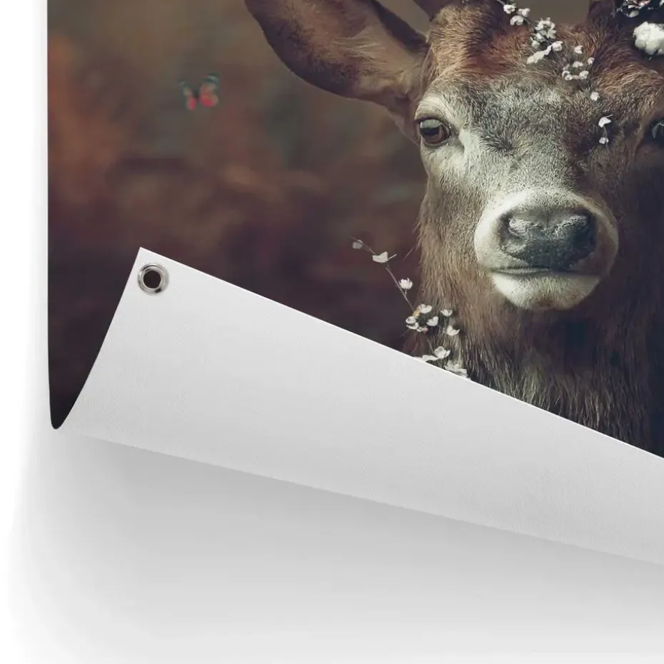 Tuinposter Hert - 80 x 60cm - Bruin