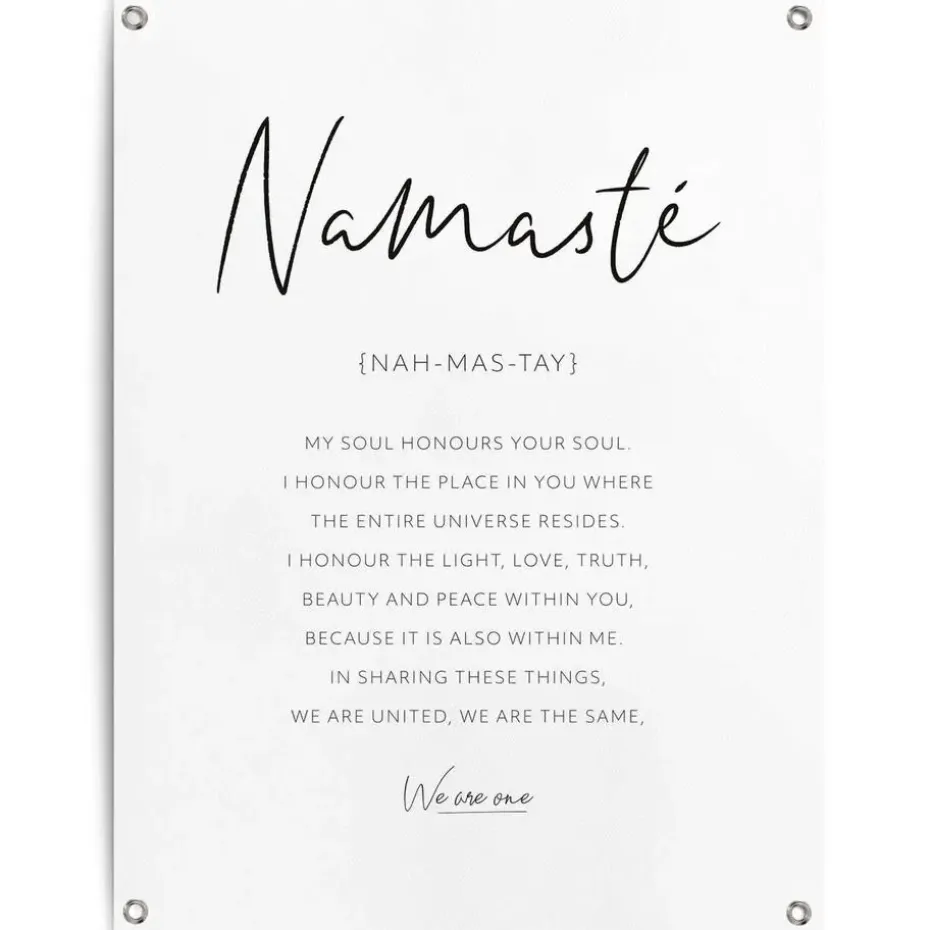 Tuinposter Namasté - 80 x 60cm - Zwart-Wit
