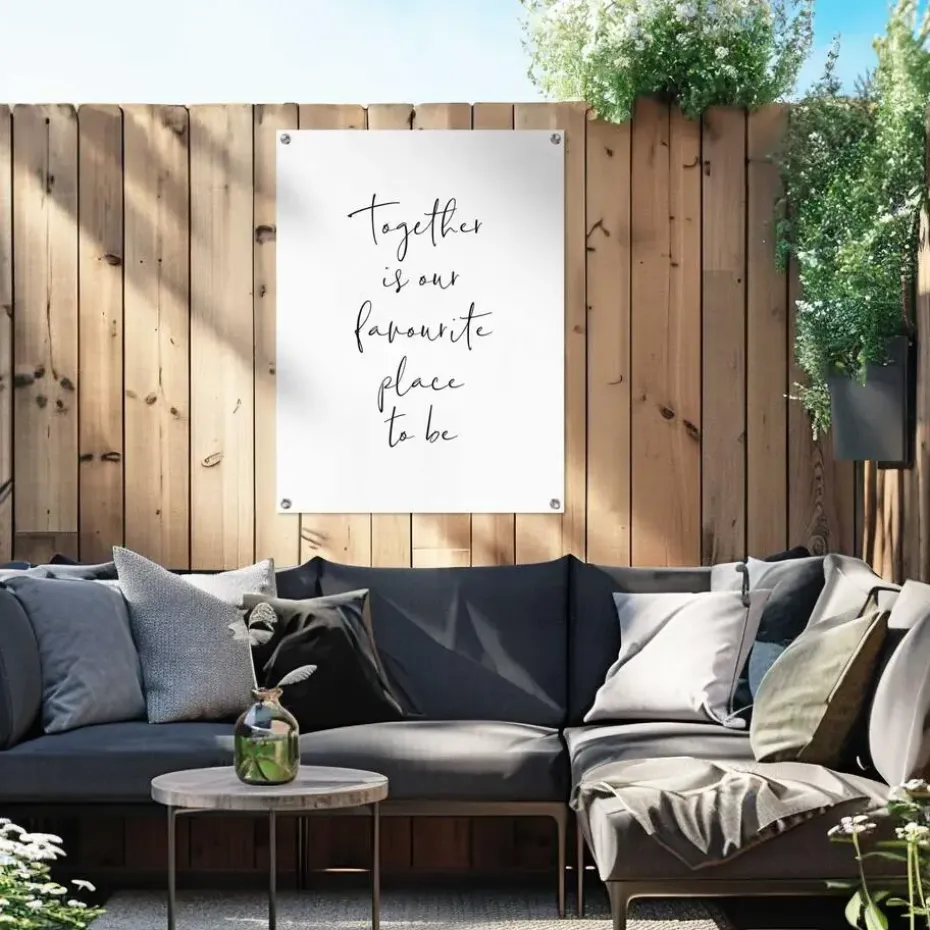 Tuinposter Samen - 80 x 60cm - Zwart-Wit