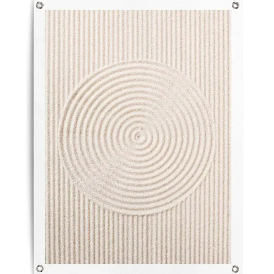 Tuinposter Zandcirkels - 80 x 60cm - Beige