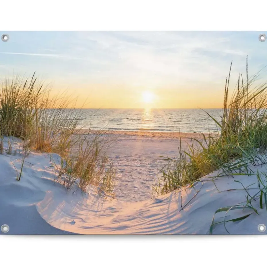 Tuinposter Zonsondergang - 60 x 80cm - Beige