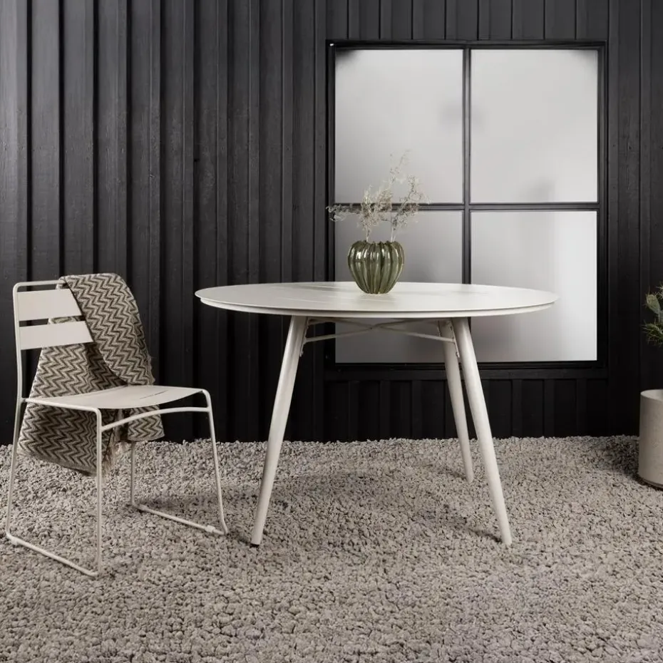 Tuintafel Beige Aluminium - 120x120x75cm - Lina