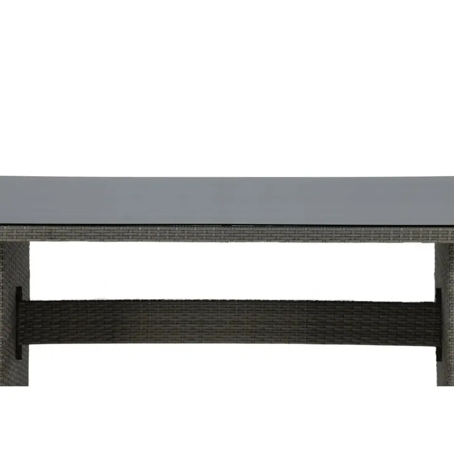 Tuintafel Grijs Wicker/Glas - 200x100x74cm - Padova