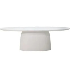 Tuintafel Ovaal - Wit Betonlook - 200x110x74cm - Myrna