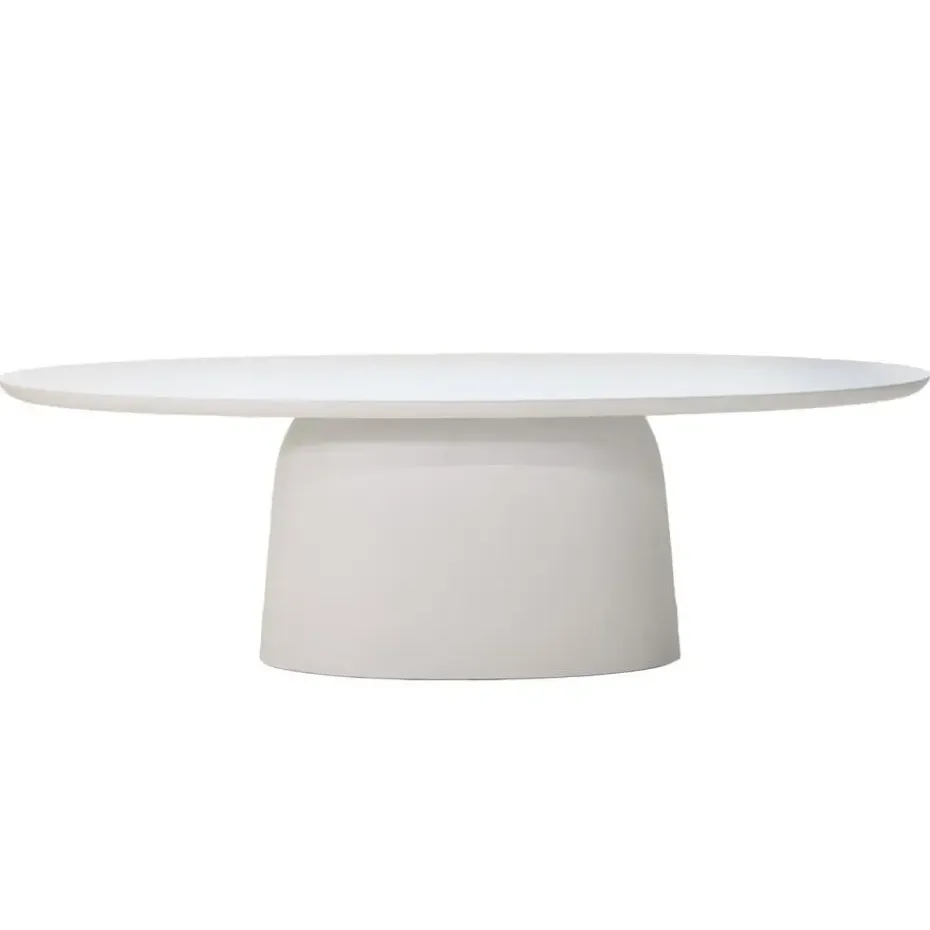 Tuintafel Ovaal - Wit Betonlook - 200x110x74cm - Myrna